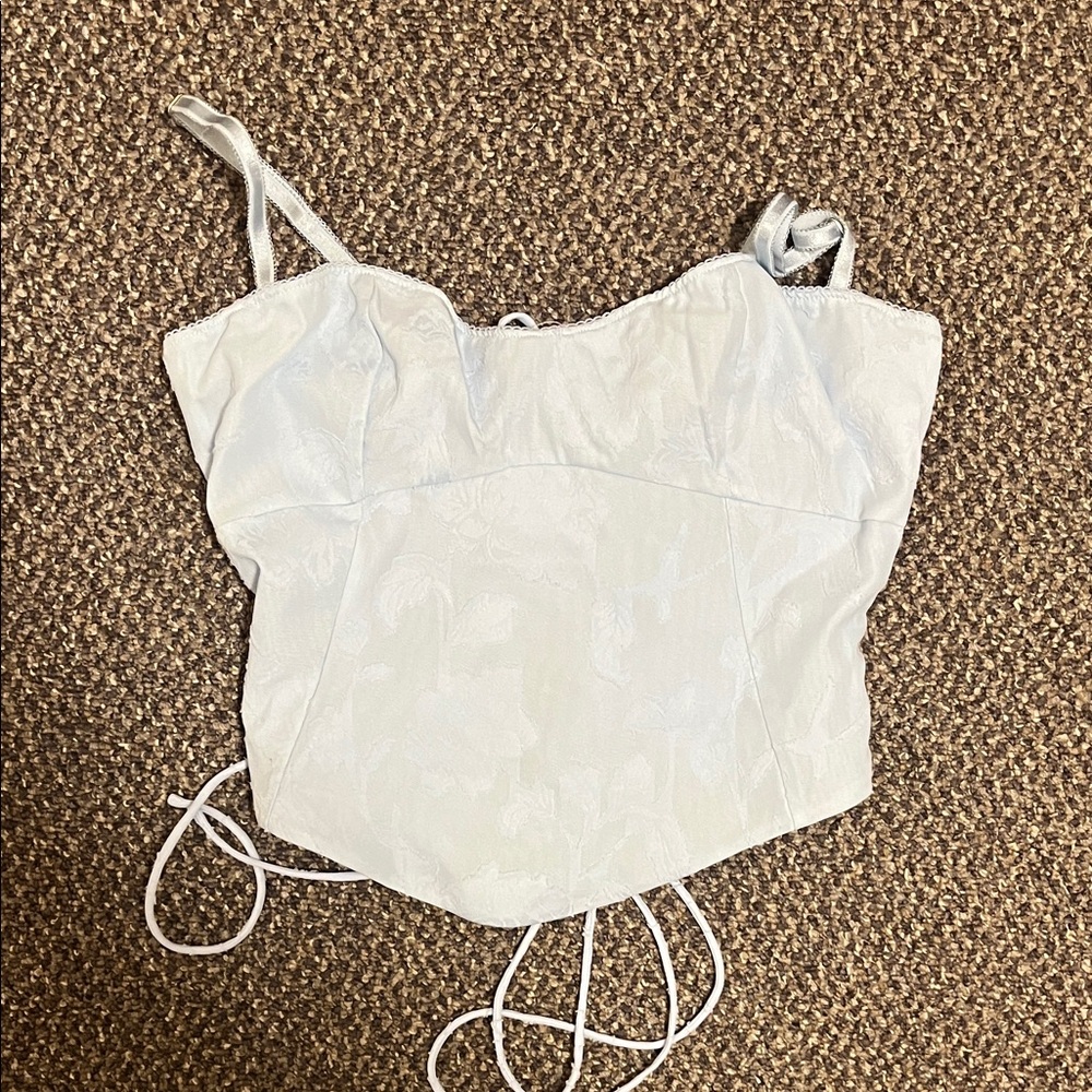 White fox corset top